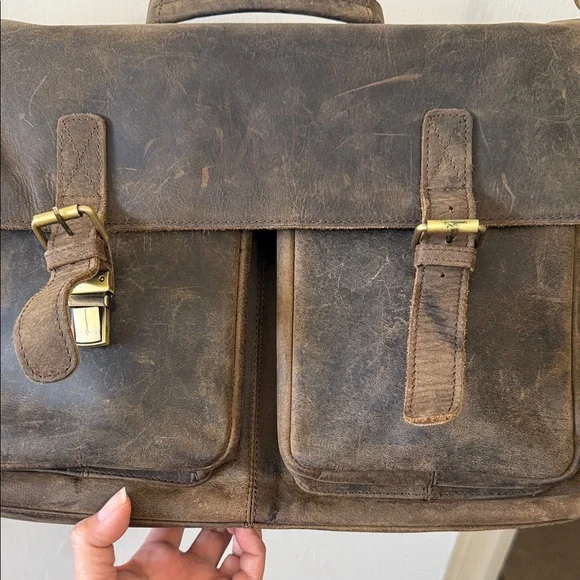 Brown Leather Messenger Bag - Picture 9 of 17